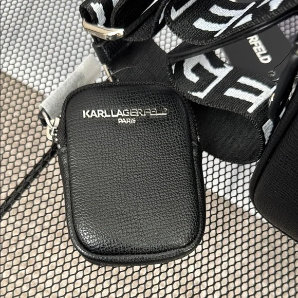 Karl Lagerfeld Black Crossbody Bag with Colorful Accents - Picture 4 of 13